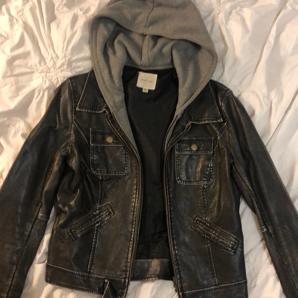 Black leather jacket